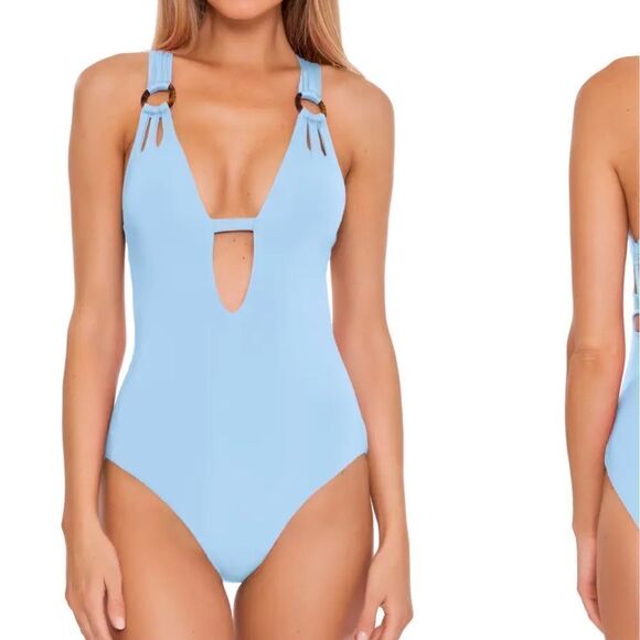 BECCA Color Code powder Blue Skylar one piece swimsuit!  NEW - Picture 1 of 3